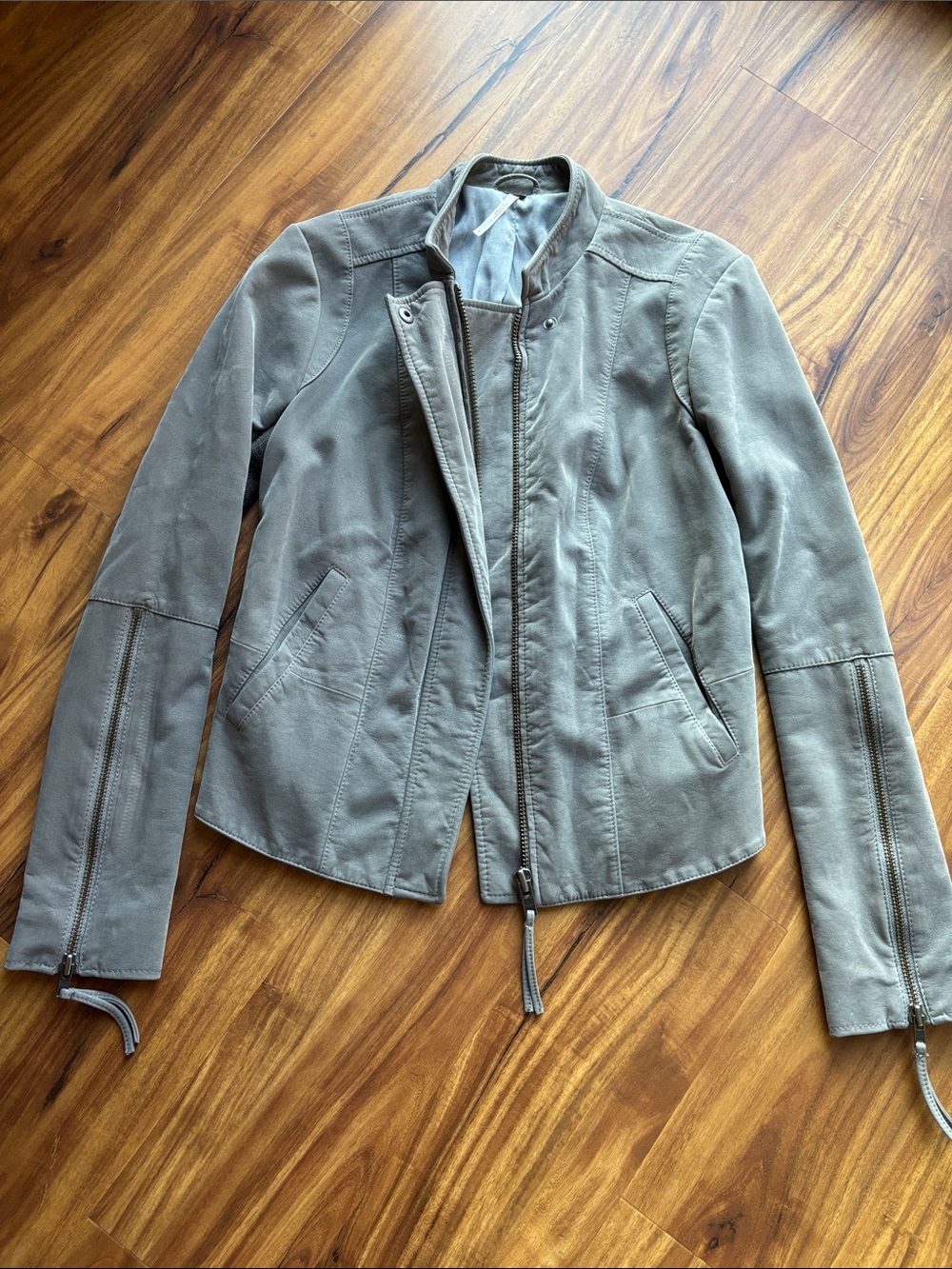 Women’s Gray Leather/Suede Jacket